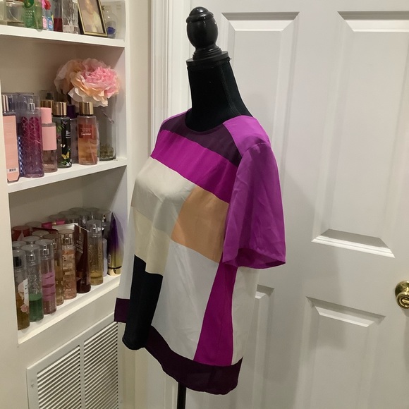 Color-block Back Button Blouse - Picture 3 of 5